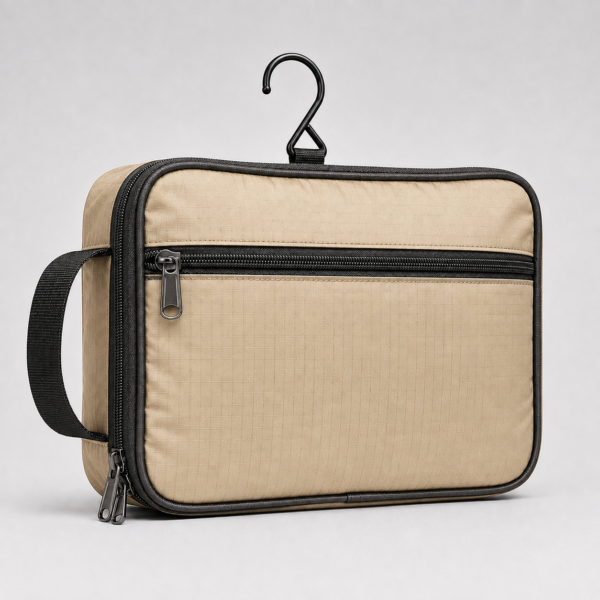 化妆包11展示图H Custom 210D Ripstop Nylon Hanging Toiletry Organizer with Hook