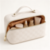 Custom cosmetic bag with spacious lined interior