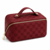 Custom Checkered Cosmetic Bag with Top Handle