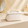 Custom Checkered Cosmetic Bag with top handle