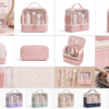 化妆包5展示图F Custom TPU Wet-Dry Toiletry Bag for Women with Clear Compartment