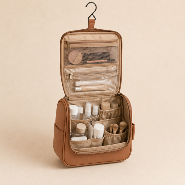 Custom TPU-Coated Hanging Toiletry Organizer with Hook & Multi-Pocket Storage
