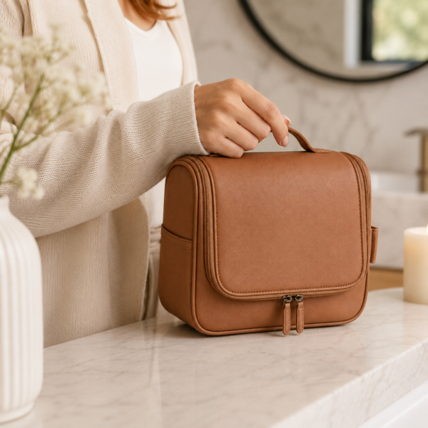 Custom TPU-Coated Hanging Toiletry Organizer with Hook & Multi-Pocket Storage