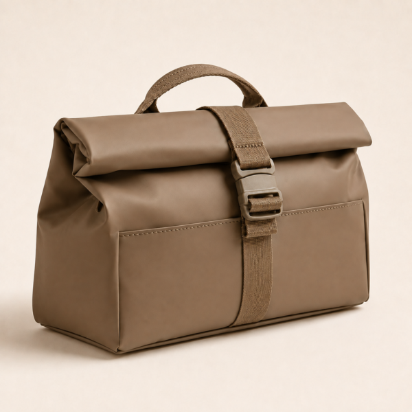 Custom TPU Waterproof Roll-Top Toiletry Bag with Quick-Release Buckle