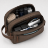 化妆包8展示图F Custom 420D Nylon Men’s Dual-Compartment Dopp Kit with Side Handle