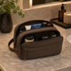 化妆包8展示图H Custom 420D Nylon Men’s Dual-Compartment Dopp Kit with Side Handle