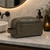 化妆包9展示图E Premium Vegan Leather Men's Dopp Kit | Luxury Travel Toiletry Bag with Front Zip Pocket