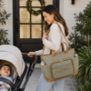 Custom Large Capacity Cotton Canvas Diaper Tote Bag with Stroller Straps