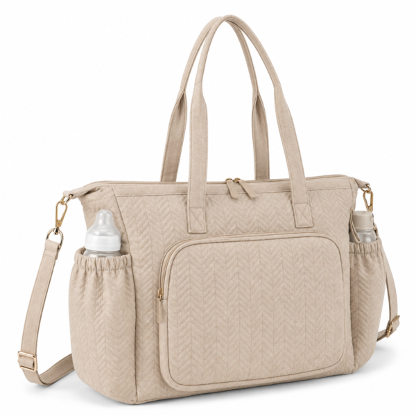 Custom RPET Mommy Tote Bag three quarter product view