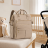 Custom Water-Resistant Nylon Wide-Opening Diaper Backpack with Multi-Pocket Organizer