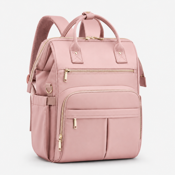 Dusty Pink Water-Resistant Nylon Diaper Backpack