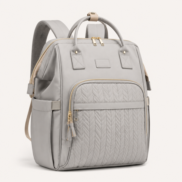 Custom Lightweight Nylon Travel Diaper Backpack with Quilted Front Organizer