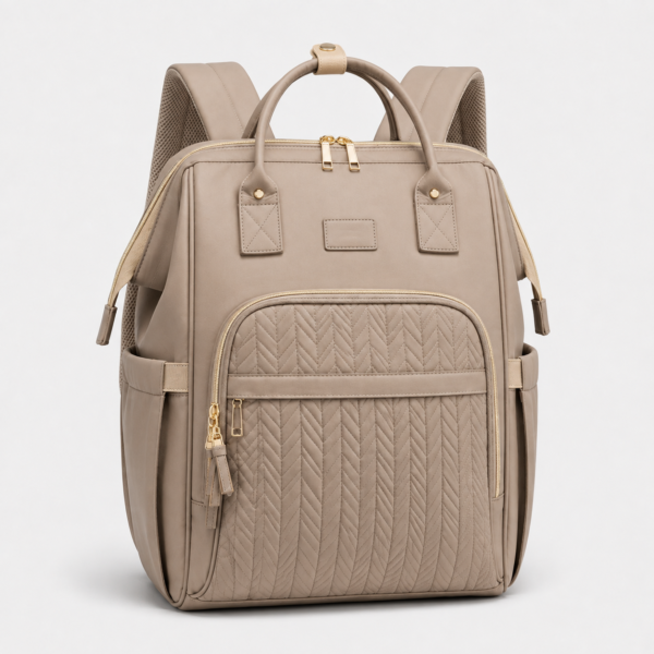 Custom Lightweight Nylon Travel Diaper Backpack with Quilted Front Organizer