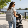 Custom Water-Resistant Polyester Oxford Diaper Backpack with Changing Pad