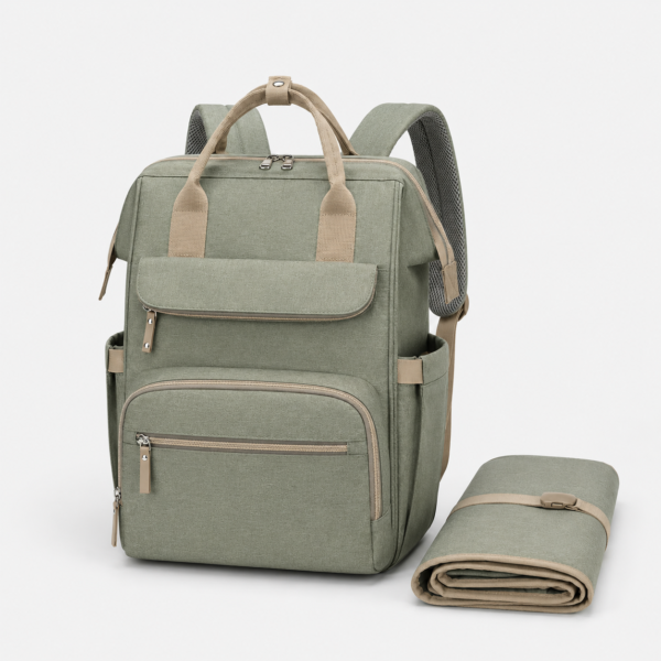 Custom Water-Resistant Polyester Oxford Diaper Backpack with Changing Pad
