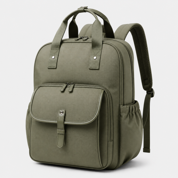 Custom Large Capacity Polyester Oxford Travel Diaper Backpack with Front Organizer
