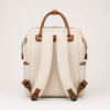PU Vegan Leather Diaper Backpack back view with padded adjustable shoulder straps