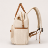 Custom Luxury PU Vegan Leather Diaper Backpack with Wide Opening & Contrast Trim