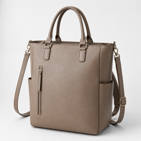 妈妈包8展示图A PU Vegan Leather Vegan Leather Convertible Diaper Backpack Tote