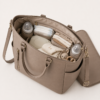 妈妈包8展示图D PU Vegan Leather Diaper Tote interior with bottle sleeves and multi-pocket organizer