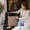 妈妈包8展示图F PU Vegan Leather Vegan Leather Convertible Diaper Backpack Tote