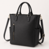 妈妈包8展示图H Black PU Vegan Leather Convertible Diaper Backpack Tote