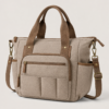 Warm Taupe Organic Cotton Canvas Diaper Tote Bag