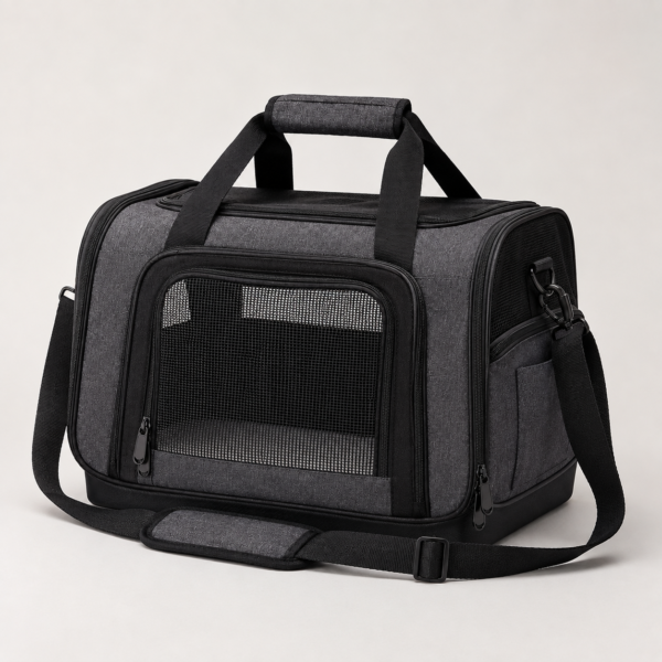 Custom RPET Lightweight Front-Entry Pet Carrier Bag with Mesh Ventilation