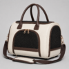 Ivory Cream Molded EVA Foldable Luxury Pet Carrier Tote