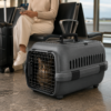 Custom Molded PP Hard-Shell Pet Travel Carrier with Metal Door & Top Opening