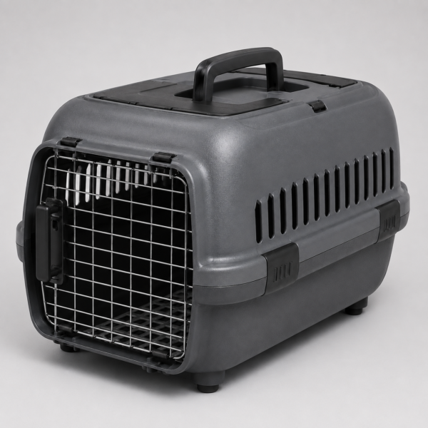 Custom Molded PP Hard-Shell Pet Travel Carrier with Metal Door & Top Opening
