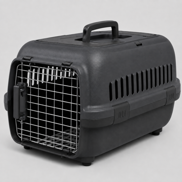 Custom Molded PP Hard-Shell Pet Travel Carrier with Metal Door & Top Opening