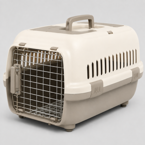 Custom Molded PP Hard-Shell Pet Travel Carrier with Metal Door & Top Opening