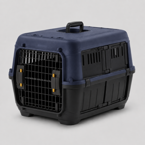 Navy Blue Molded PP Pet Transport Crate
