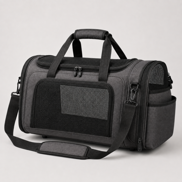 Charcoal Gray RPET Soft Pet Travel Carrier