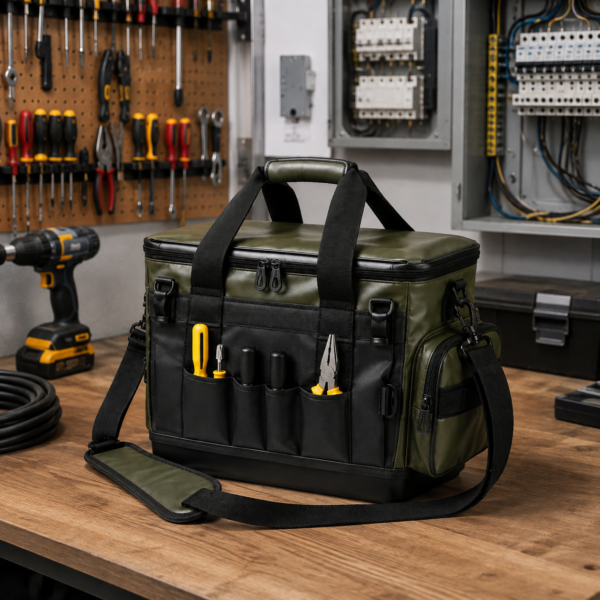 Professional PVC Tarpaulin Tool Bag in Electrical Workshop