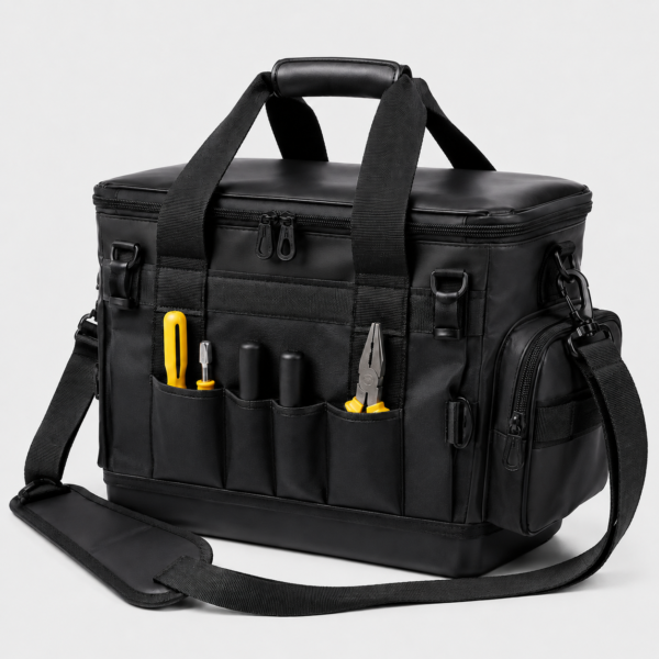 Black PVC Tarpaulin Waterproof Electrician Tool Bag