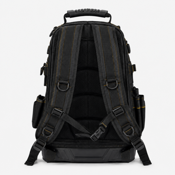 Professional Electrician Tool Backpack with Padded Shoulder Straps and Chest Strap
