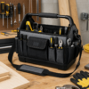 Custom 600D Wide-Mouth Heavy-Duty Tool Bag with Rigid Handle & Molded Base