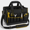 Black and Yellow 900D Contractor Tool Tote with Hard Bottom