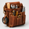 Full-Grain Leather Carpenter Tool Pouch with Multi-Pocket Organizer