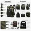 TPU-Coated Roll-Top Tool Backpack Features and Storage Organization