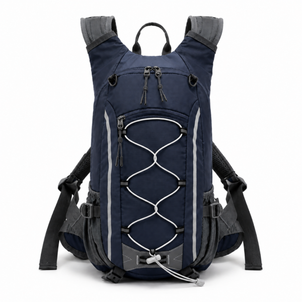 Custom Reflective Hiking Backpack with Front Bungee Cord and Padded Hip Belt
