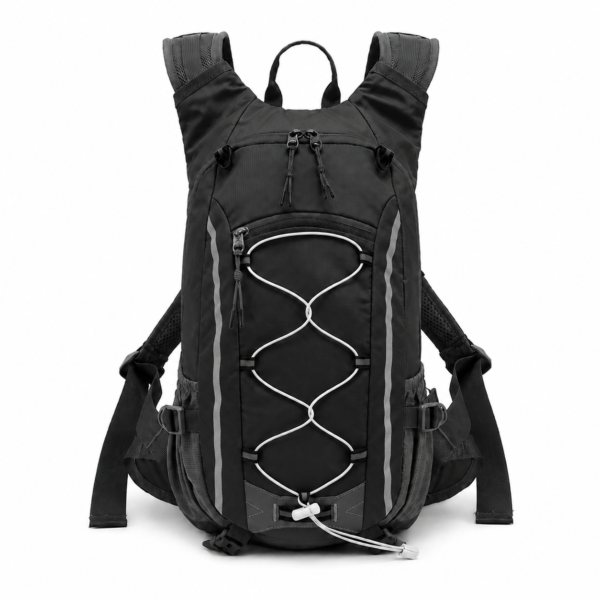 Custom Reflective Hiking Backpack with Front Bungee Cord and Padded Hip Belt