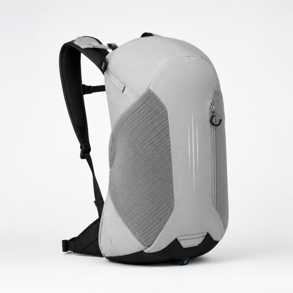 登山包3产品展示图J Light gray custom hiking backpack with hip belt