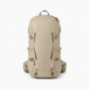 Beige custom trekking backpack with padded hip belt