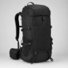 Black custom mountaineering backpack with external compression straps