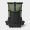 Custom Roll Top Hiking Backpack front view in forest green
