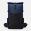 Navy blue custom roll top hiking backpack for trekking
