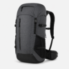 Dark gray multi-pocket hiking backpack with side mesh pockets and hip belt